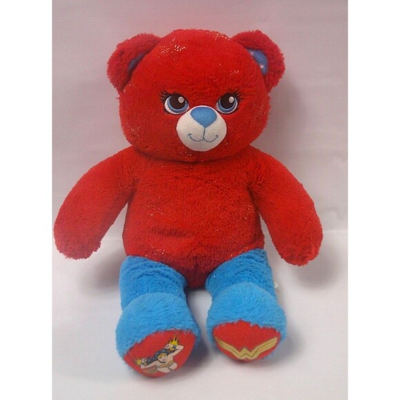 Build A Bear Wonder Woman Bear Plush 16 Inch Stuffed Toy DC Comics Red - Picture 1 of 6